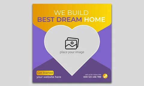 Construction renovation flyer and web banner or social media post amp template Stock Illustration