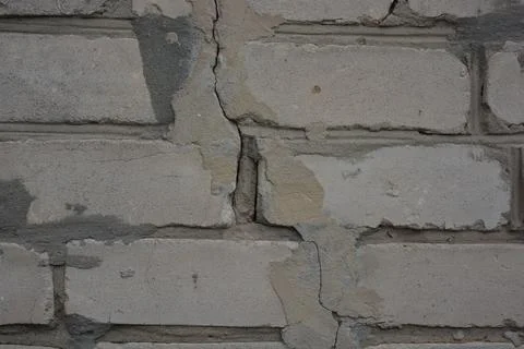 Construction renovation work, old wall with problems, flaws. Stock Photos