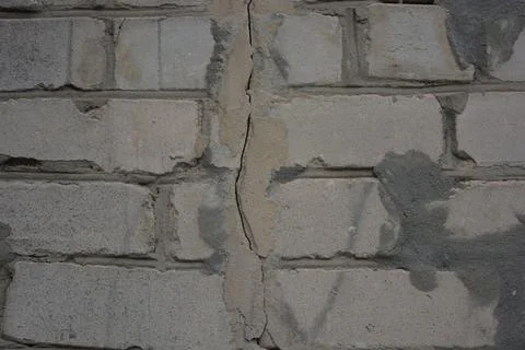 Construction renovation work, old wall with problems, flaws. Stock Photos