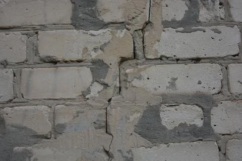 Construction renovation work, old wall with problems, flaws. Stock Photos