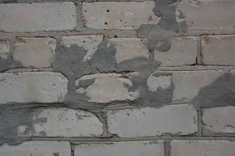 Construction renovation work, old wall with problems, flaws. Stock Photos