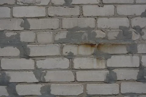 Construction renovation work, old wall with problems, flaws. Stock Photos