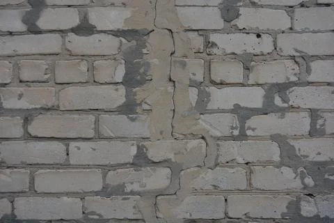 Construction renovation work, old wall with problems, flaws. Stock Photos