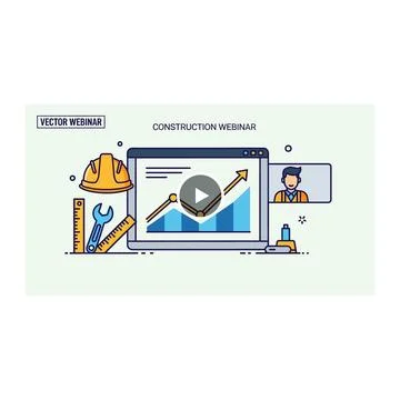 Construction repair analytics dashboard with hard hat Stock Illustration
