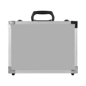 Construction, repair, tools. Grey box for tools isolated Stock Photos