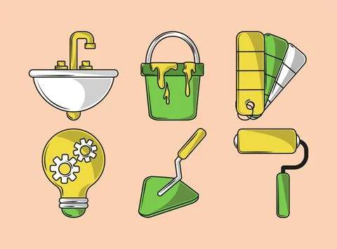 Construction repair tools icon Stock Illustration