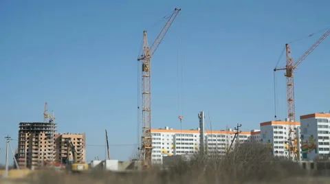 Construction of a residential apartment complex Stock Footage 62845553