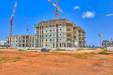 Construction of a residential area. Stock Photos
