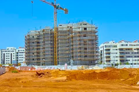 Construction of a residential area. Stock Photos