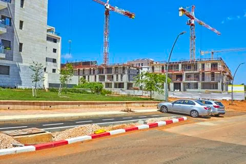 Construction of a residential area. Stock Photos