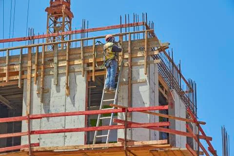 Construction of a residential area. Stock Photos