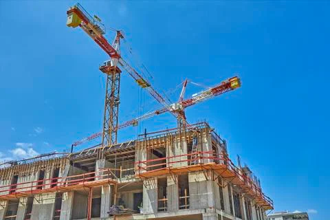 Construction of a residential area. Stock Photos