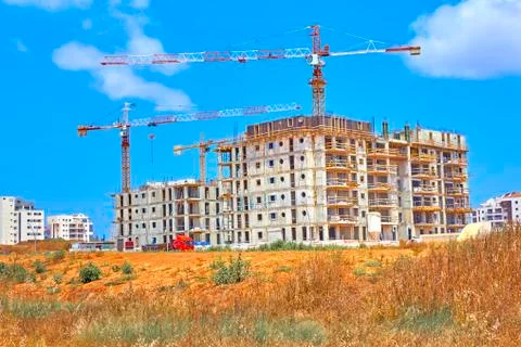 Construction of a residential area. Stock Photos
