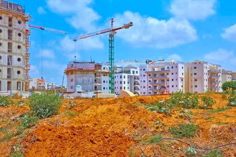 Construction of a residential area. Stock Photos