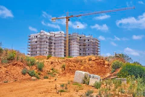 Construction of a residential area. Stock Photos