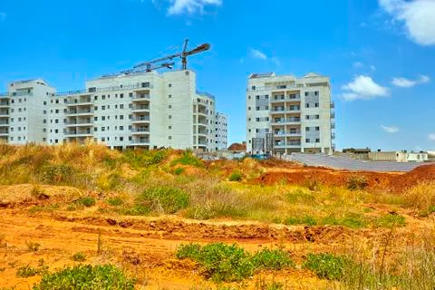 Construction of a residential area. Stock Photos