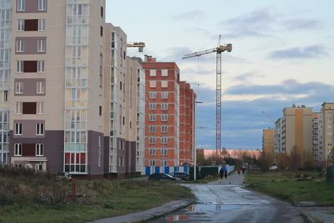 Construction of a residential area Foto stock