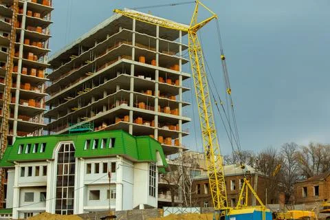 Construction of a residential building Stock Photos