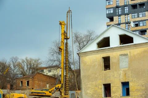 Construction of a residential building Stock Photos