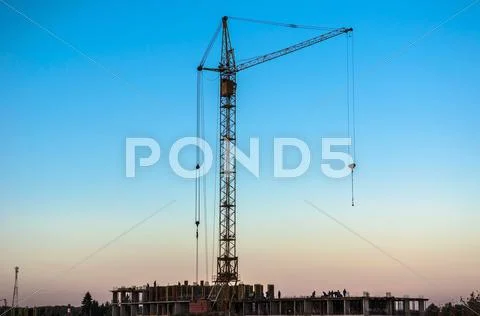 Construction of residential buildings Stock Photos