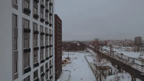 Construction of a residential complex, construction of an apartment building Stock Footage 327138062