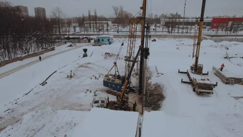 Construction of a residential complex, construction of an apartment building Stock Footage 327138075