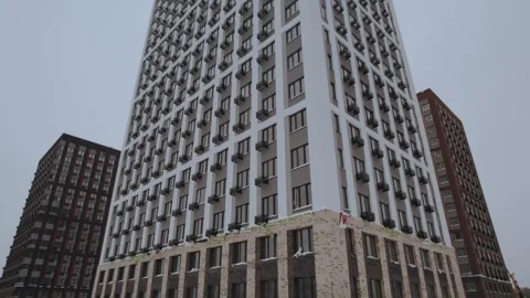 Construction of a residential complex, construction of an apartment building Stock Footage 327138077