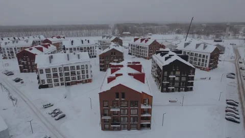 Construction of a residential complex, construction of an apartment building Stock Footage 327209140