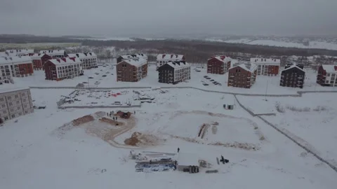 Construction of a residential complex, construction of an apartment building Stock Footage 327209151