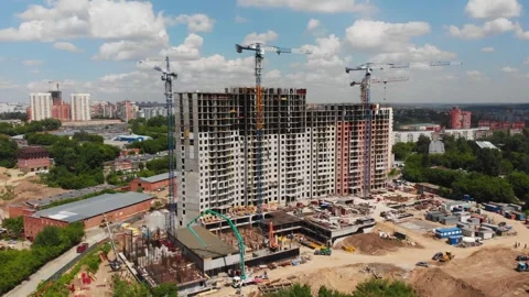 Construction of a residential complex in Novosibirsk 動画素材 327573535