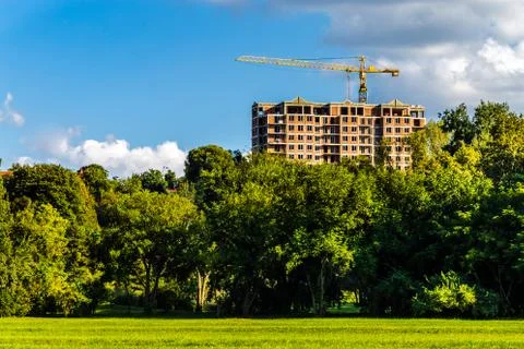 Construction of a residential complex Stock Photos