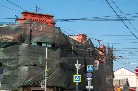 Construction Restoration work of the building Samara Samara region Russia ... Fotos de archivo
