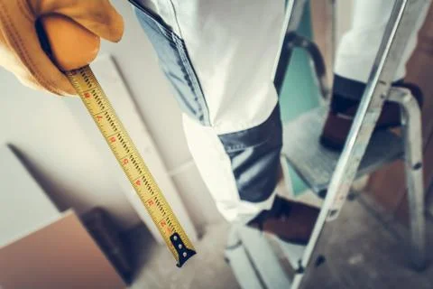 Construction Right Measurement 库存照片