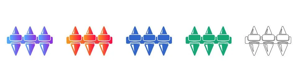 Construction Ripper Attachment Vector Icons Stock Illustration