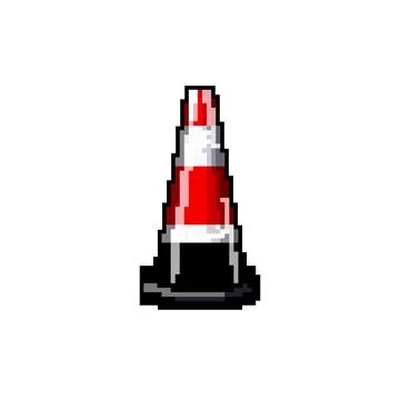 Construction road barrier game pixel art vector illustration Stock Illustration