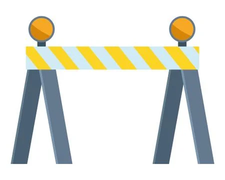 Construction road barrier with lights Illustration