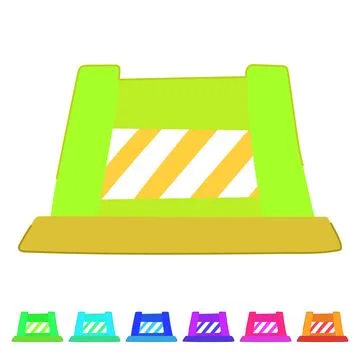 Construction road barrier vector cartoon graphic Stock Illustration