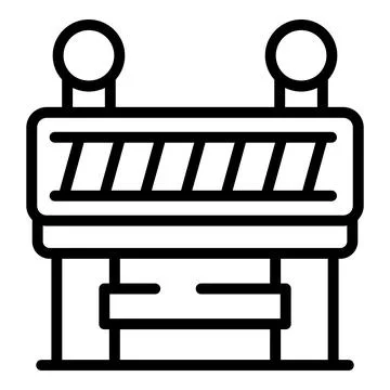 Construction road block icon outline vector. Female engineer Stock Illustration