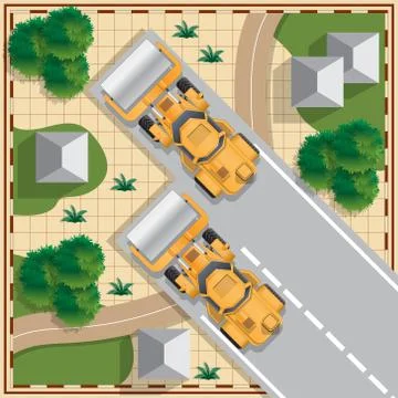 Construction of the road in the countryside. Stock Illustration