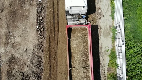 Construction of the road. Dump truck movement. Stock Footage 111528273