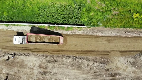 Construction of the road from a height. Stock Footage 111529332