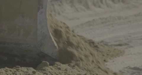 Construction, road machinery, crawler tractor, levels sand, soil, earth Stock Footage 305641193