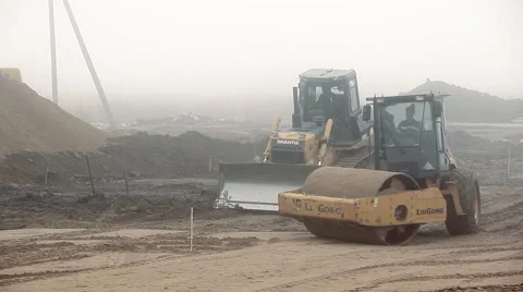 Construction of a road roller Stock Footage 47700510