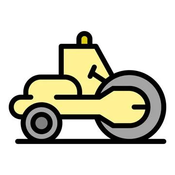 Construction road roller icon color outline vector Stock Illustration