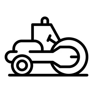 Construction road roller icon, outline style Stock Illustration