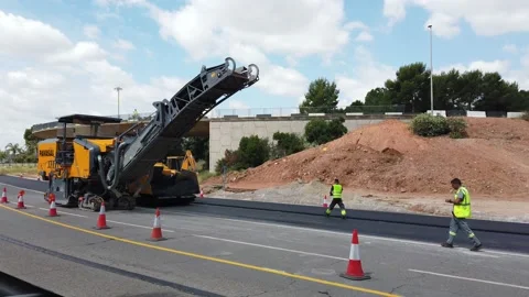 Construction Road Work Stock Footage 132517920