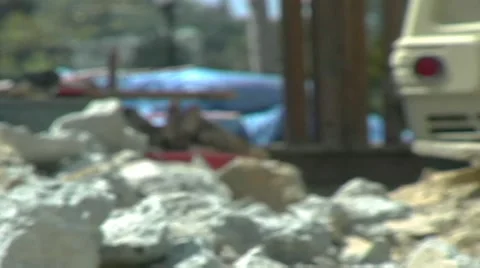 Construction Rocks Pan (24p)(H.264) Video stock 5093566