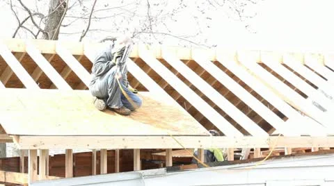 Construction roof Stock Footage 10837847