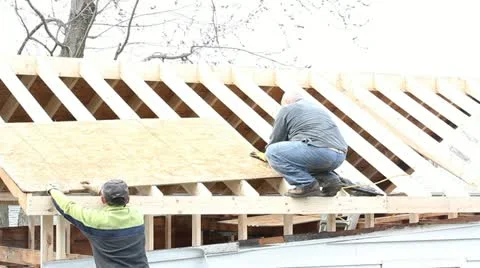 Construction roof Stock Footage 10838004