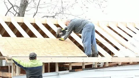 Construction roof Stock Footage 10838062